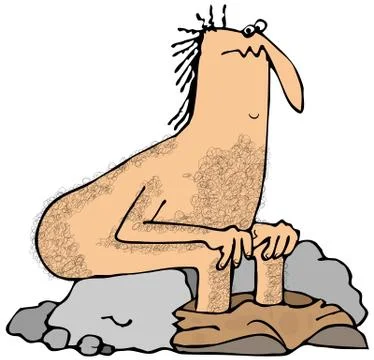 Caveman squat Stock Illustration