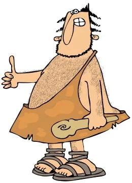 Caveman Thumbs-up Stock Illustration