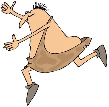 Caveman tripping Stock Illustration