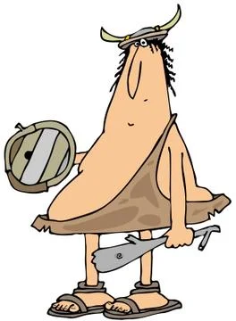 Caveman warrior Stock Illustration