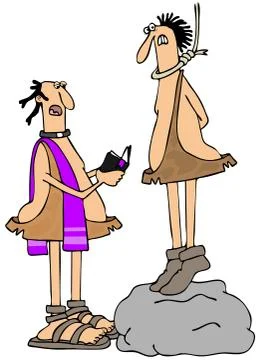 Caveman's last rites Stock Illustration