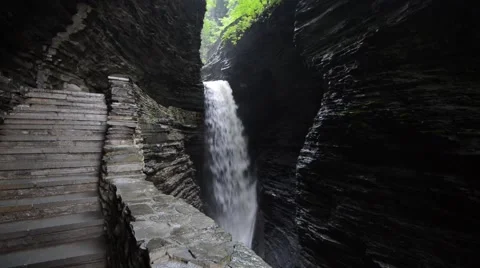 Cavern Cascade, Watkins Glen State Park, New York 1080/30 18s Stock Footage 39963275