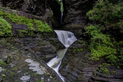 Cavern Cascade, Watkins Glen State Park, New York Stock Photos