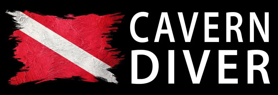 Cavern Diver, Diver Down Flag, Scuba flag 스톡 일러스트