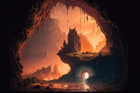 A Cavern On The Plains Stock Illustration