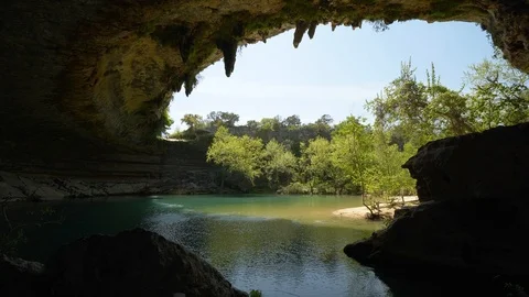 Cavern, Secret Beach in Forest Video stock 97126628