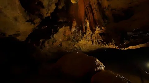 Cavern Waterfall SloMo Stock Footage 74550338