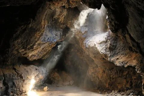 Cavernous light rays Stock Photos