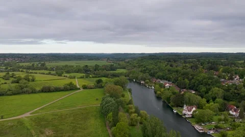 Caversham fields near the thames River Reading UK Stock Footage 336336028