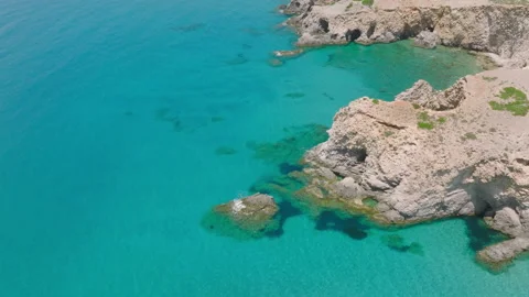 Caves and rock formations on Milos Island, Greece Stock Footage 220180982