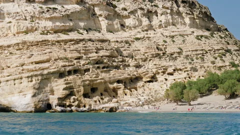 The caves of Matala Stock Footage 202101007