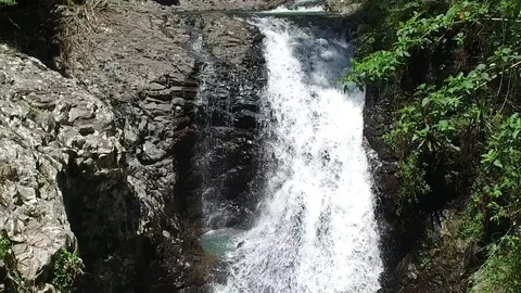 CaveWaterfall above SloMo Stock Footage 97429387