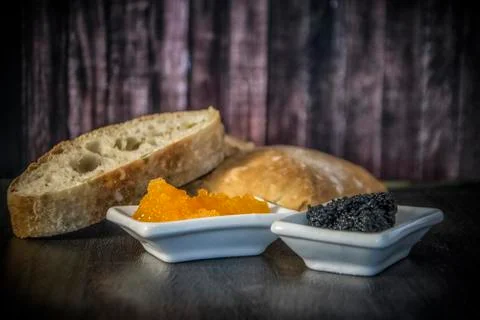 Caviar and Bread Stock Photos
