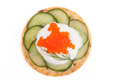 Caviar and cucumber Stock Photos