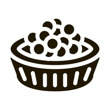 Caviar In Basket Icon Vector Glyph Illustration Stock Illustration