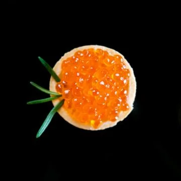 Caviar on a black background Stock Photos
