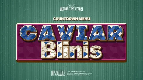 Caviar Blinis Countdown Menu Text Effect in Sapphire and Ivory Enamel Illustrazione stock