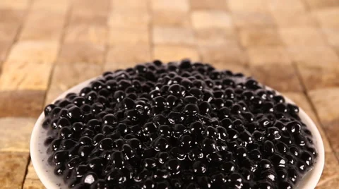 Caviar in the bowl. Stock Footage 60628447