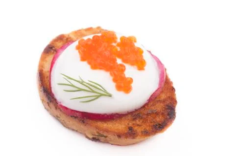 Caviar on bread Stock Photos