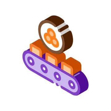 Caviar Conveyor isometric icon vector illustration Stock Illustration