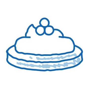 Caviar On Cracker doodle icon hand drawn illustration Stock Illustration