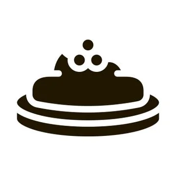 Caviar On Cracker Icon Vector Glyph Illustration 스톡 일러스트