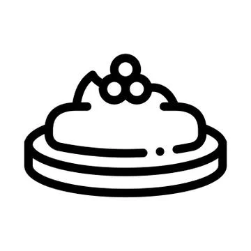 Caviar On Cracker Icon Vector Outline Illustration Illustrazione stock