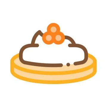 Caviar On Cracker Icon Vector Outline Illustration Stock Illustration