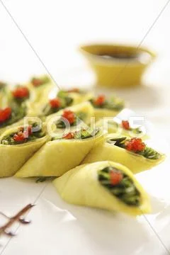 Caviar dish roll Stock Photos