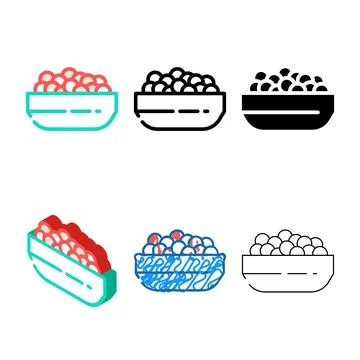 Caviar fish color icon vector concepts Stock Illustration