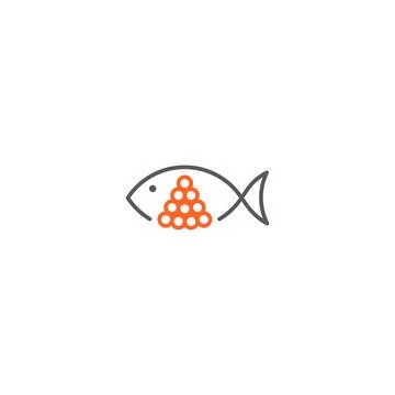 Caviar, fish with egg. Vector icon template Illustrazione stock