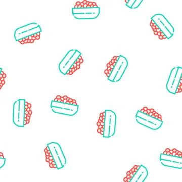 Caviar fish vector seamless pattern Ilustración de archivo