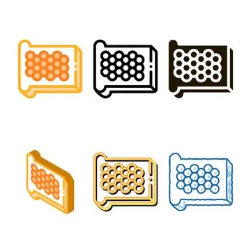 Caviar mix on bread icon vector outline Stockillustratie