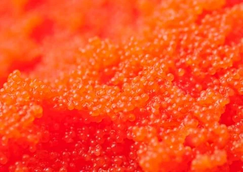 Caviar red background, blured Stock Photos