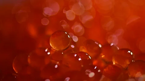 Caviar, Red caviar background, close up. Salmon caviar macro shot background Stock Footage 328612194