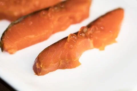 Caviar on red fish Stock Photos
