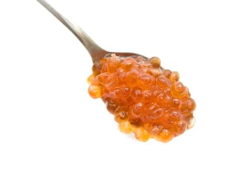 Caviar in spoon Stock Photos
