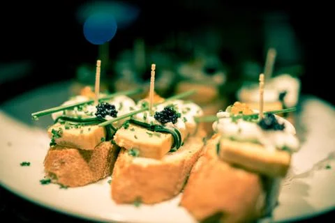 Caviar tapas Barca Stock Photos