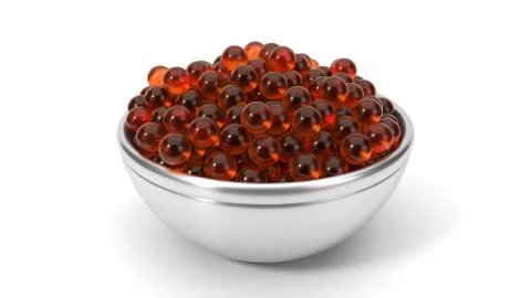 Cavier, fish egg illustration. 3d render Stock Illustration