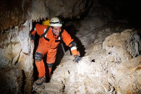 Caving in Spain Foto stock