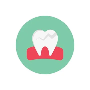 Cavity flat color icon Stock Illustration