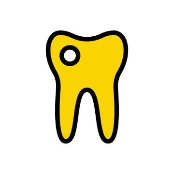 Cavity flat color icon Stock Illustration