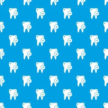 Cavity tooth pattern vector seamless blue Stock Illustration