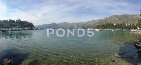Cavtat harbour panorama Stock Photos