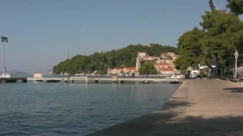 Cavtat view of promenade Stock Footage 12668587