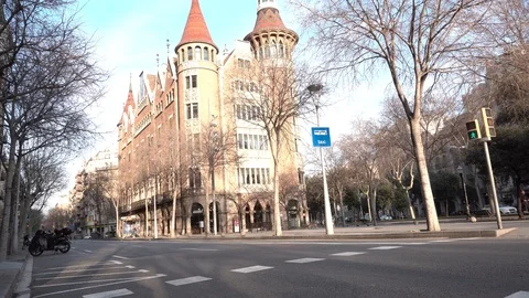 Caxa de les Punxes I Barcelona Stock Footage 124428983