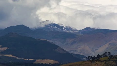 Cayambe, Ecuador, Timelapse - A cloudy day in the mountains of the Cayambe park Stock Footage 195302555