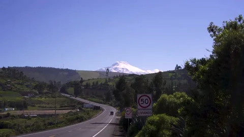 Cayambe Volcano from road Stock Footage 194443544