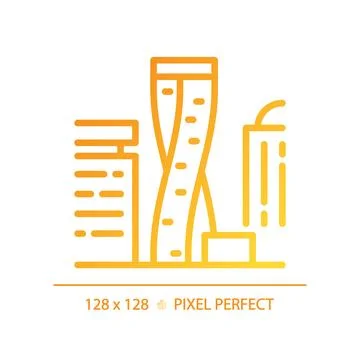 Cayan twisted tower gradient linear vector icon Stock Illustration