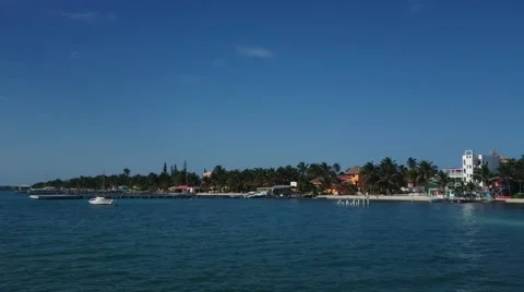 Caye Caulker Waterfront Stock Footage 68980116